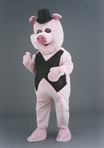 Lauffigur Schwein mit schwarzer Weste